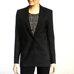 Elizabeth and James Black‎ Laser Cut Detail Blazer Jacket Womens Size 0